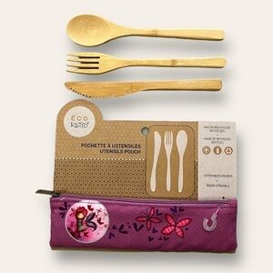 KETTO Reusable Takeout Lunch Utensils With Zip Pouch Recycled NWT